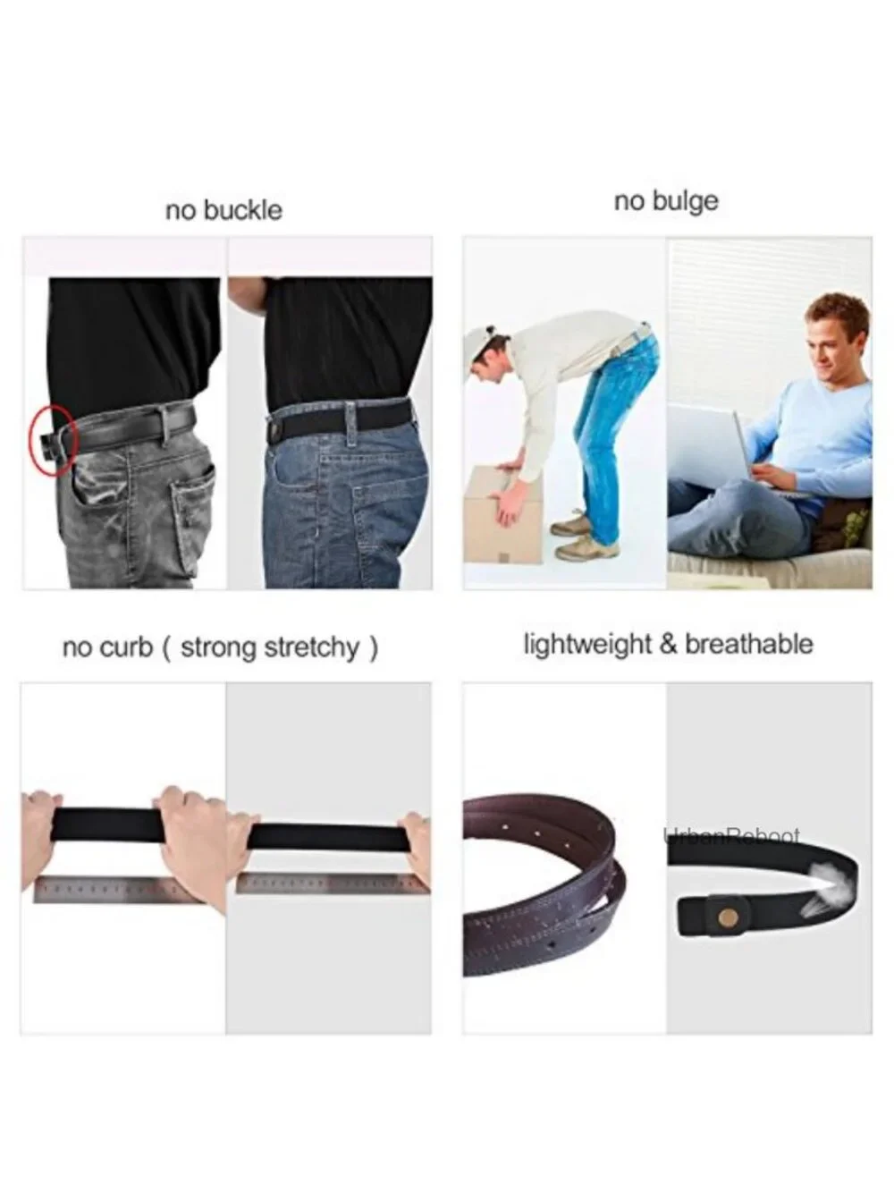 Invisible Elastic Stretch Belt No Buckle for Women Men Fits 24-50 Waist